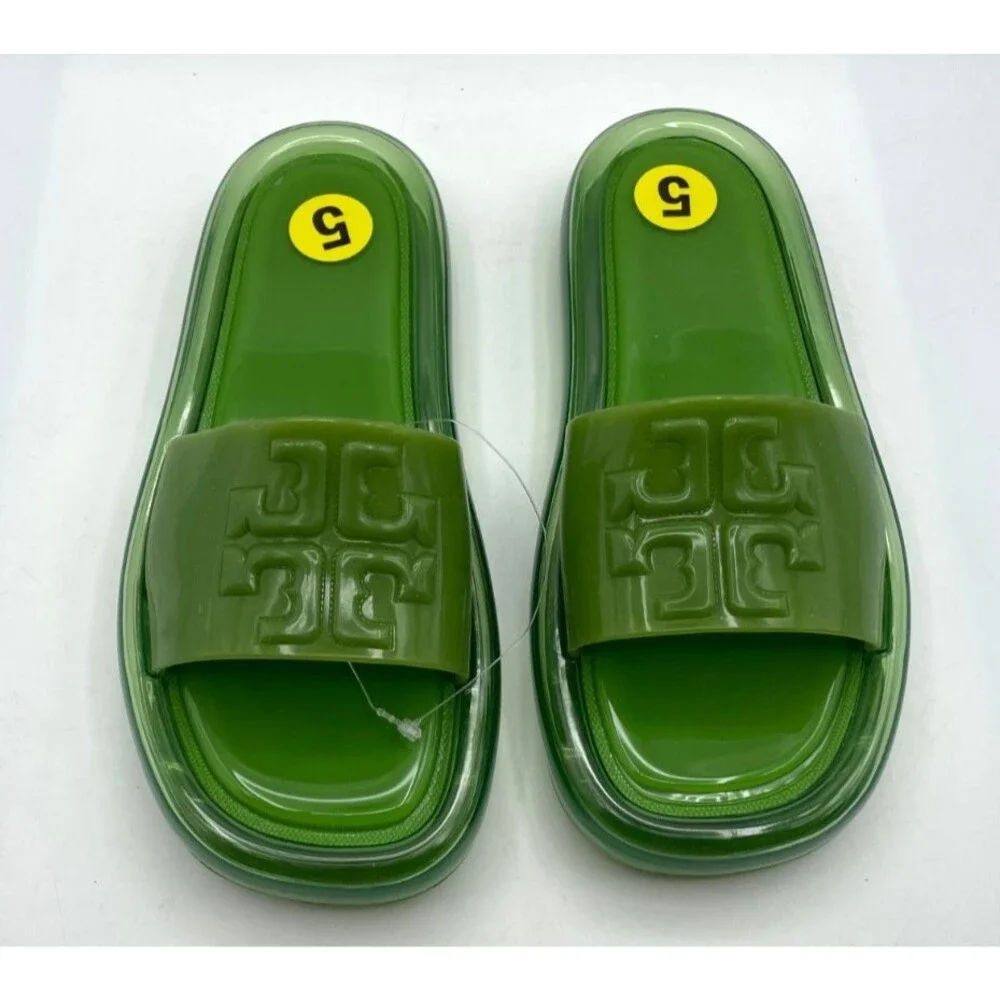 NWT Tory Burch Bubble Jelly Sandals Size 5 Green